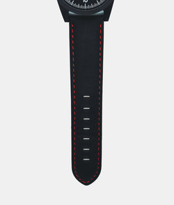 Black Leather Strap with Red Stitching Only